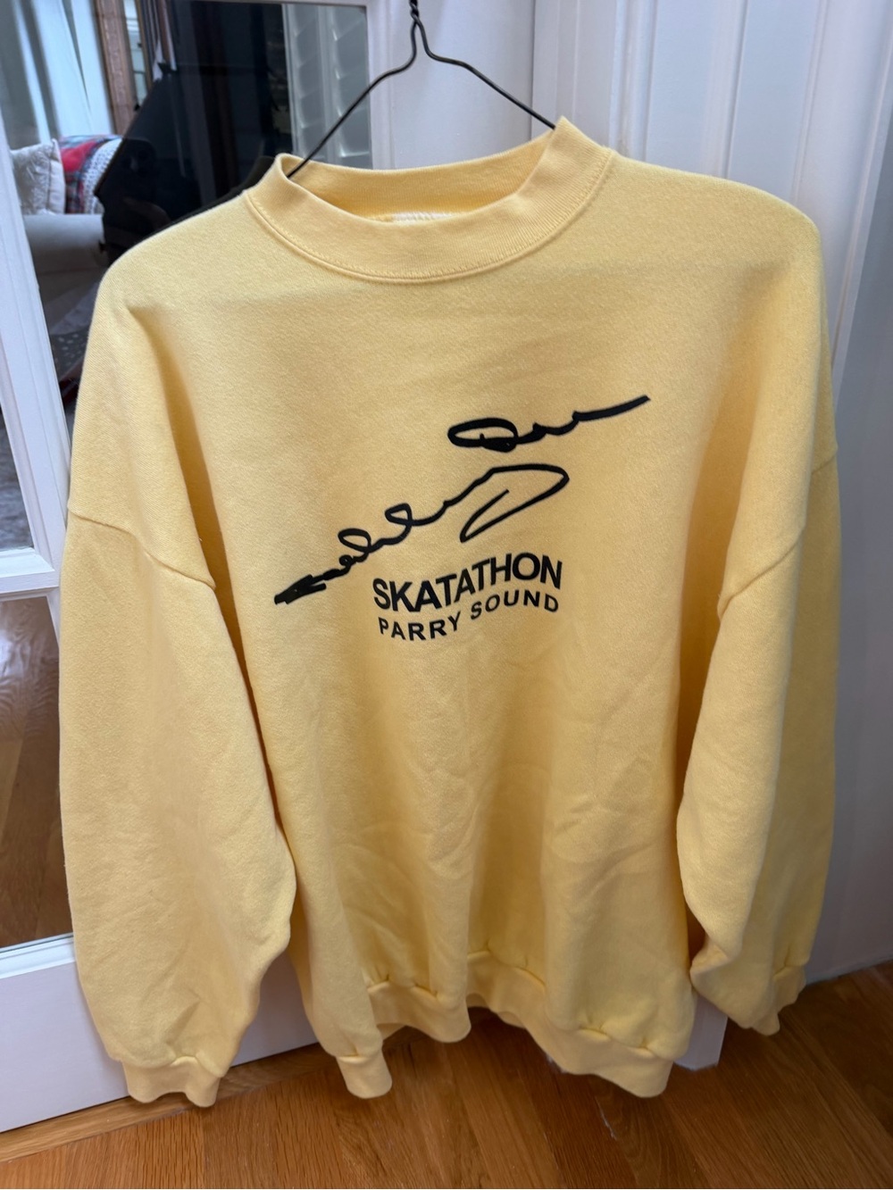 Rare Bobby orr Tultex Yellow Crewneck Sweatshirt with Black Graphic